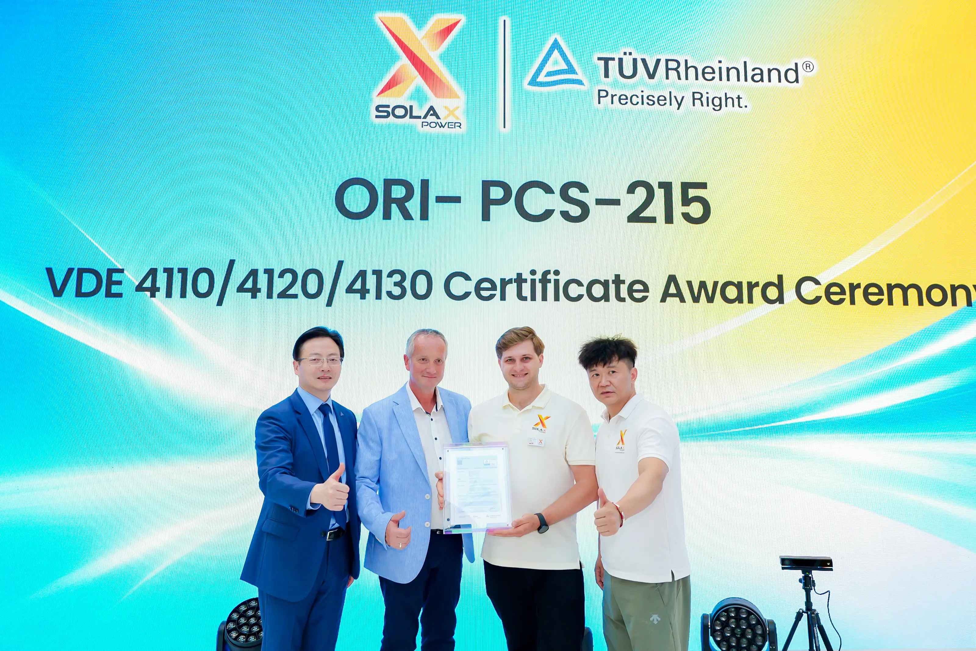 TÜV Award Ceremony for ORI-PCS-215 TÜV Award Ceremony for ORI-PCS-215