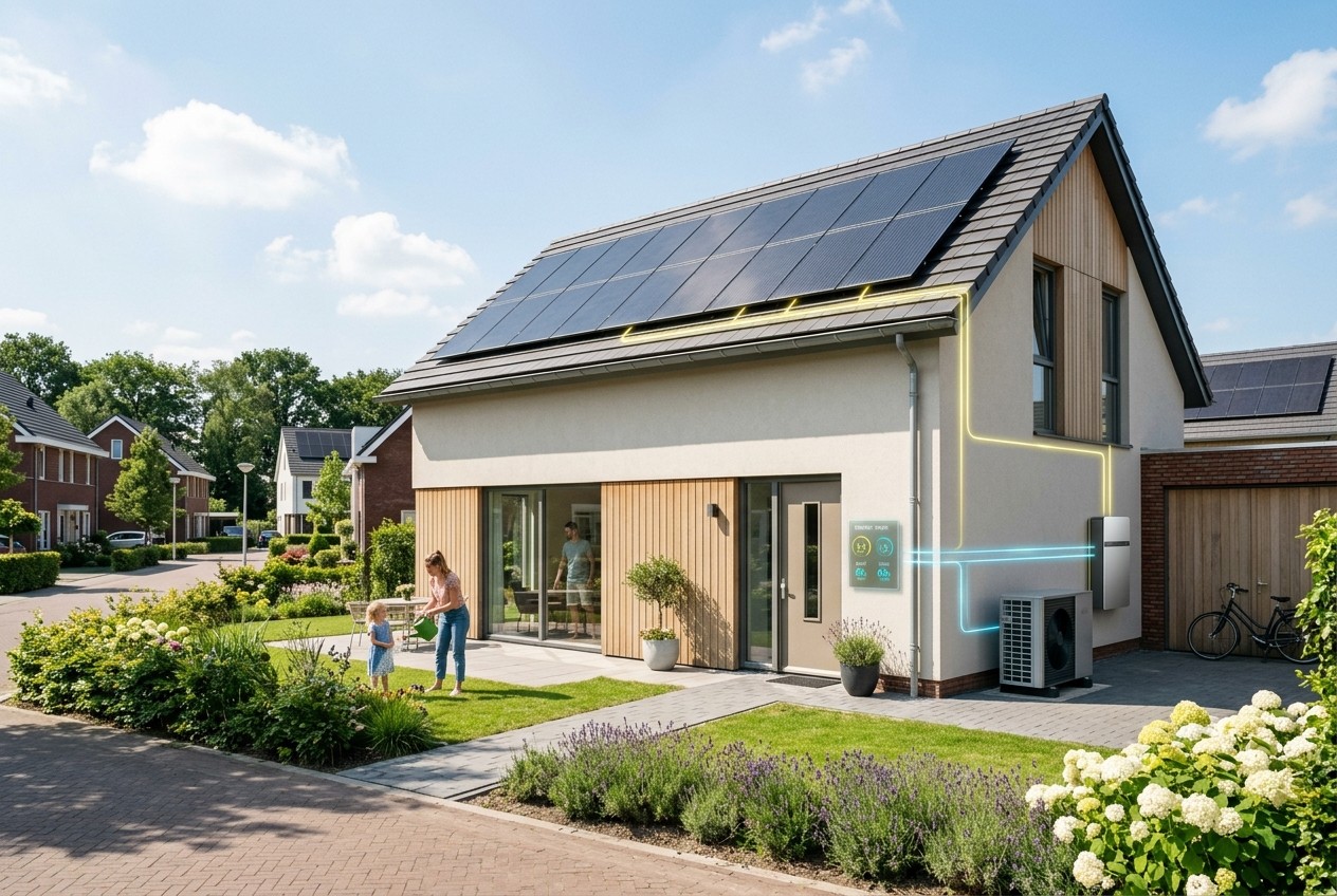 European family house with clean residential setting