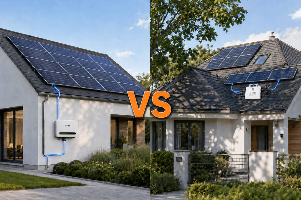 Microinverter vs string inverter systems on residential solar roofs Microinverter vs string inverter systems on residential solar roofs