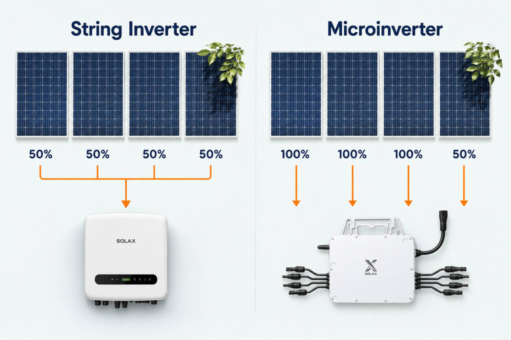 String inverter and microinverter power conversion architecture String inverter and microinverter power conversion architecture
